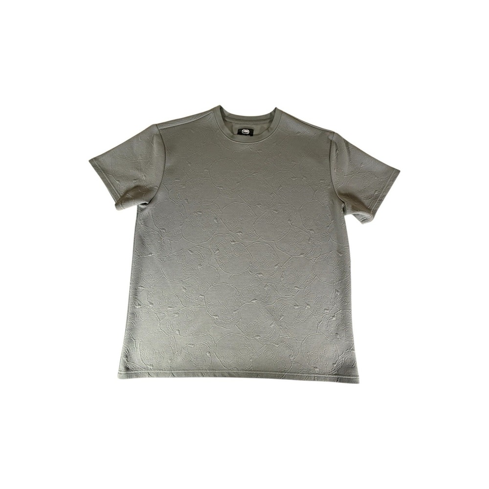 Ecko Unltd Shirt Adult Extra Large Gray Skull All Over Print Stretch Mens